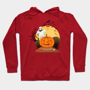 Happy Halloween Fright Fest Ghosts and Pumpkins - NYC Stitch Studio Hoodie